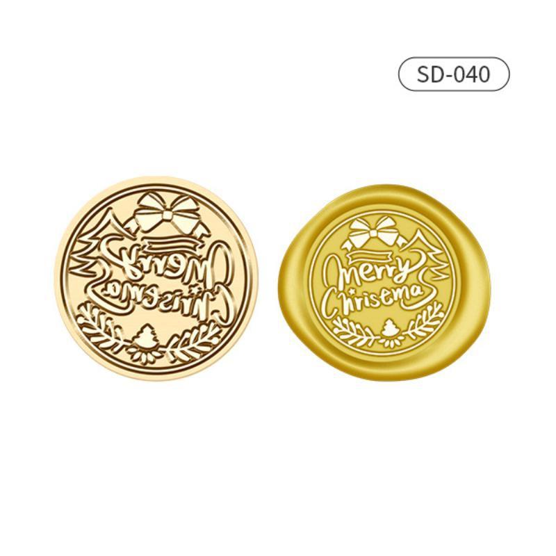 1PC Christmas Series Fire Paint Stamp Head Invitation Envelope Fire Paint Wax Seal Stamp Head Blessings Fire Lacquer Seal Decor