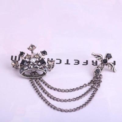 Pánská brož s britskou korunou a střapcem Z16