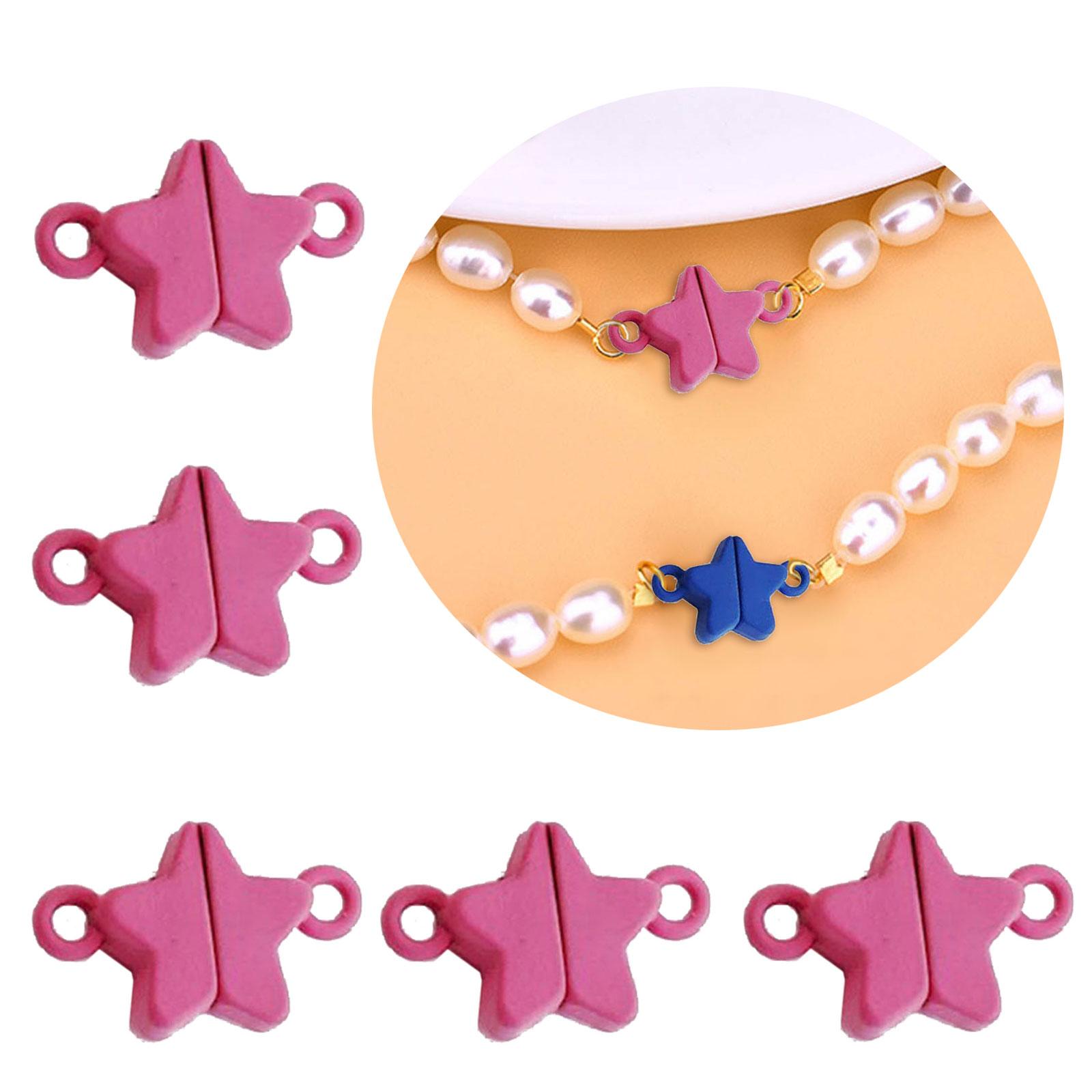 

5Pairs Colorful Magnetic Star Clasps for DIY Necklace Convenient Bracelet End Connector Finding Magnetic Breakaway Clasp червоний