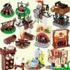 Medieval City Building Blocks MOC Kitchen House Furniture Bedroom Dining Room Soldier Figures Helmet Assembly Bricks Toys