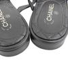 Chanel Excellent Condition Matelasse Sole CC Logos Rhinestone Ribbon Chain Flat Sandals, Women's, Black, Size 36C, G36352Y54201 Shoes 36C blackUsed