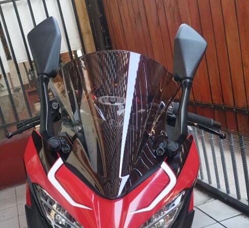 YUANYE Motorcycle Windscreen Windshield with Double Bubble for Ninja 400/250 (2018-2019) (Smoke)