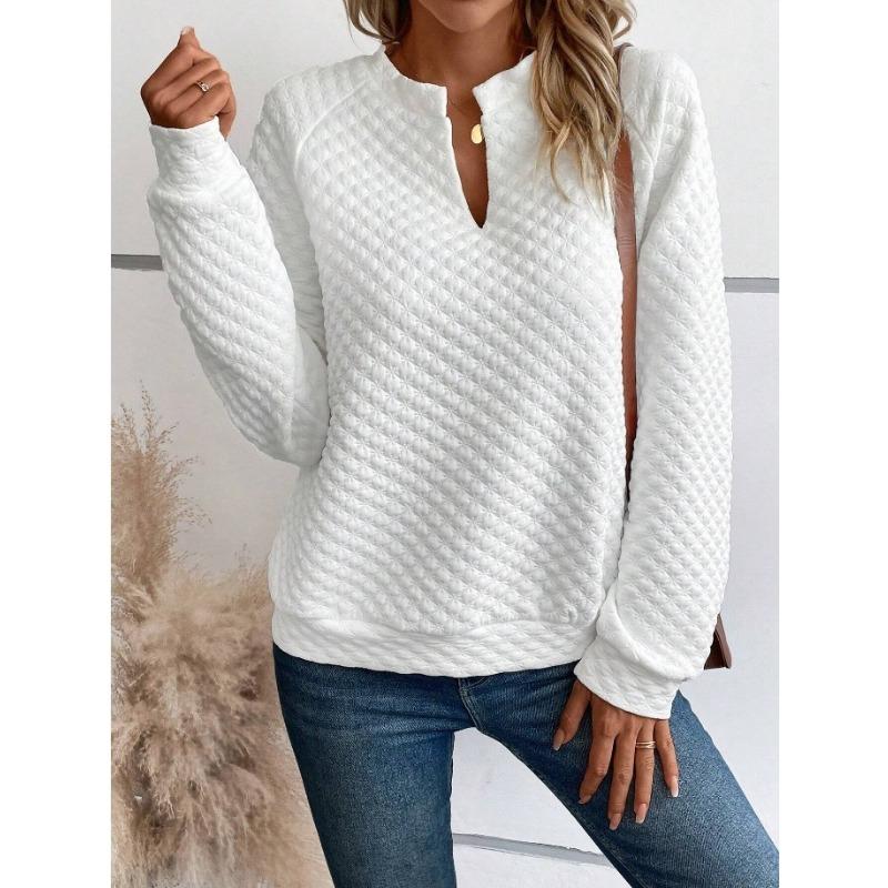 Women S Solid V Neck Long Sleeve Pullover Casual Sweatshirt S
