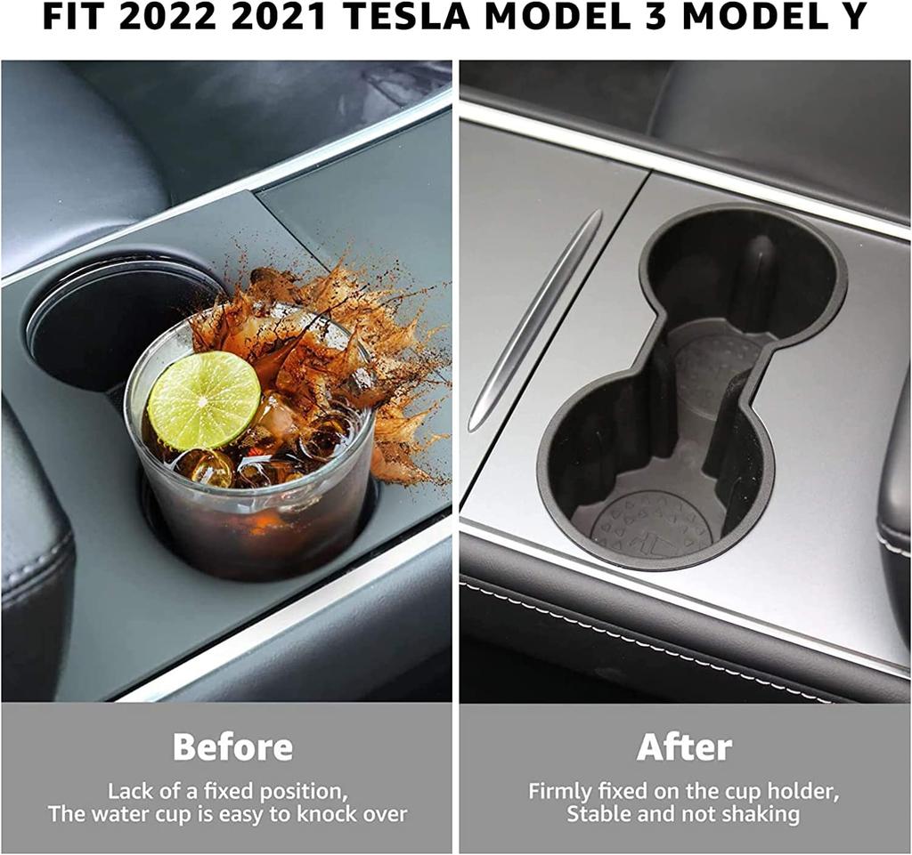 Tesla Model 3 Model Y Cup Holder Insert Upgraded Washable Silicone Console Car Cup Holder Tesla Accessories