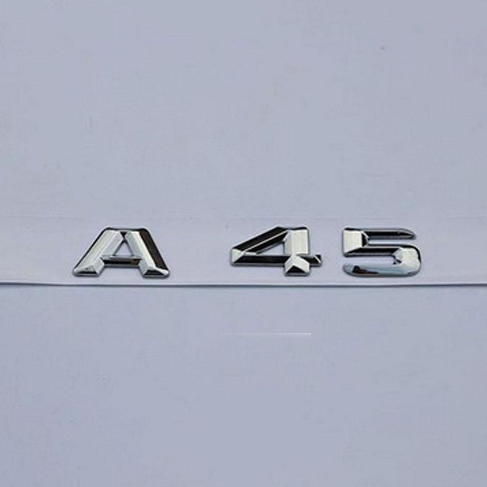 

For Mercedes Benz W176 W177 A45 ClA45 GlA45 Turbo 4Matic Bright Silver 3D Car Style Decorate Fender Boot Cover Logo Badge New