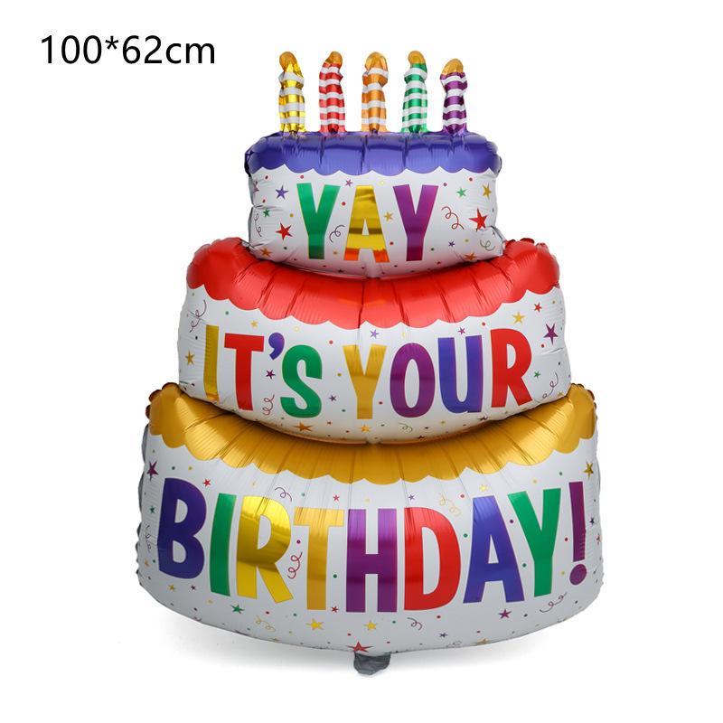 Velas de Colores Globo de Papel de Pastel de Tres Pisos para Decoración de Fiesta de Cumpleaños