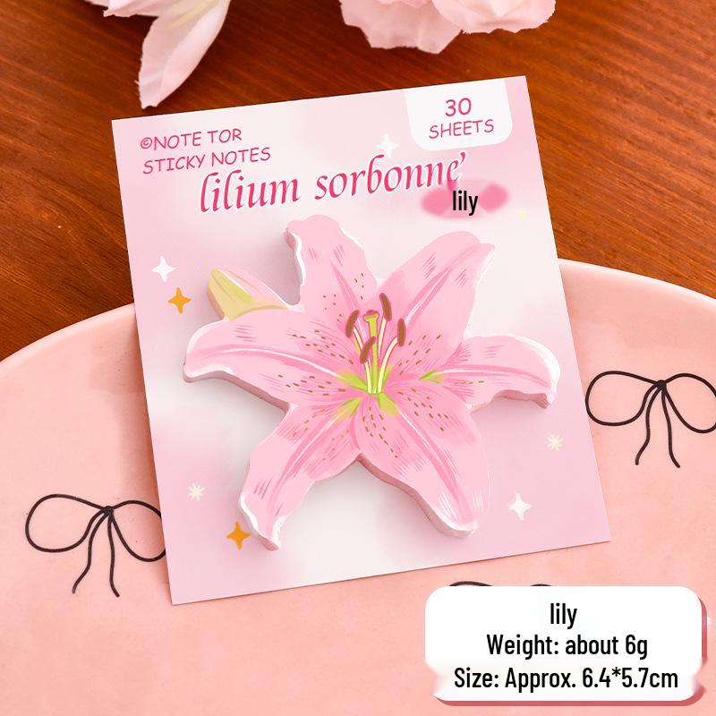 Irregular Reusable Flower Sticky Notes - Portable Memo Pad & Message Stickers