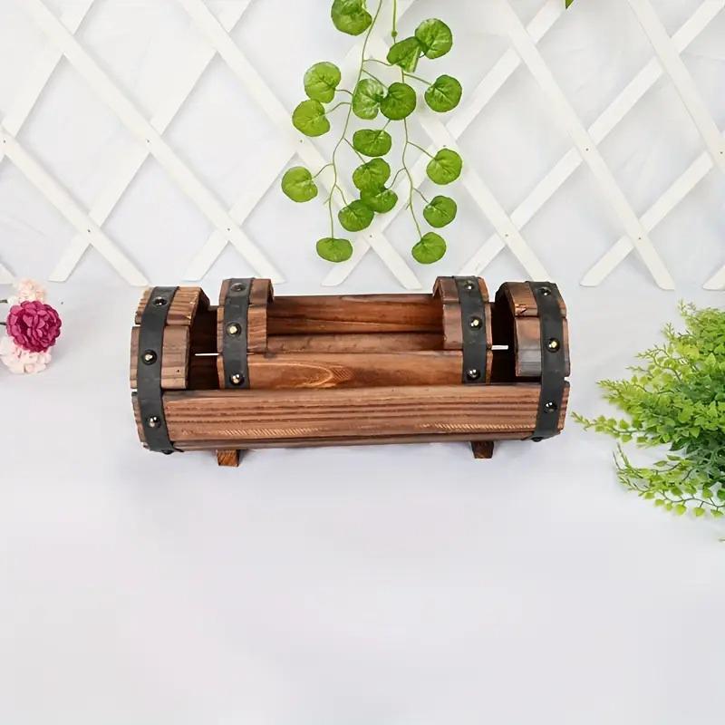 1PC Flower Tank Log Vintage Hanging Flower Pot Balcony Succulent Flower Pot Indoor Plant Flower Decoration Garden 2 Sizes