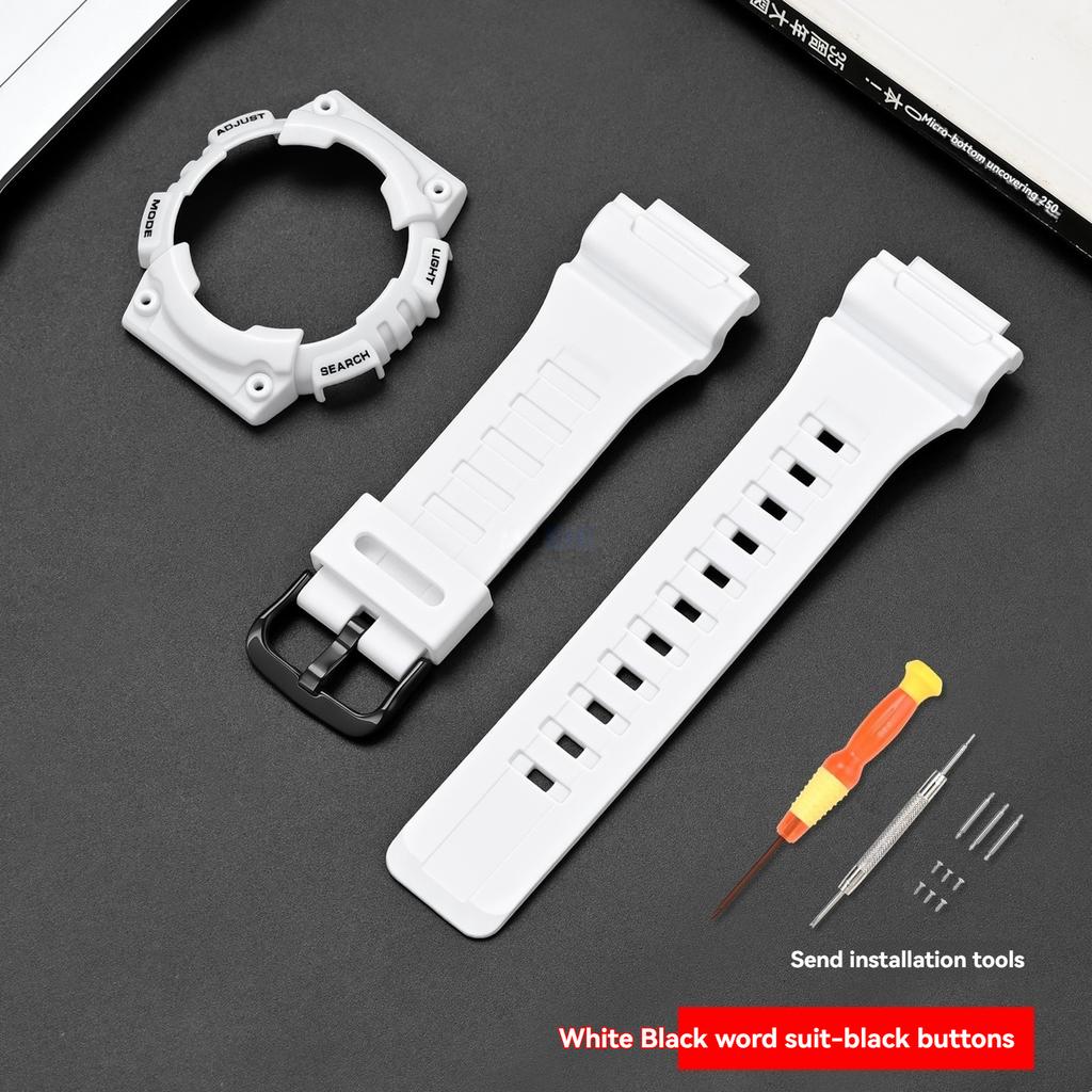 Para Casio AQ-S810 AQ-S810W AQS810WC WC-5208 Correa + Caja Reloj Deportivo Resistente al Agua Juego de Correa y Bisel Pulsera de Goma Resina Caja