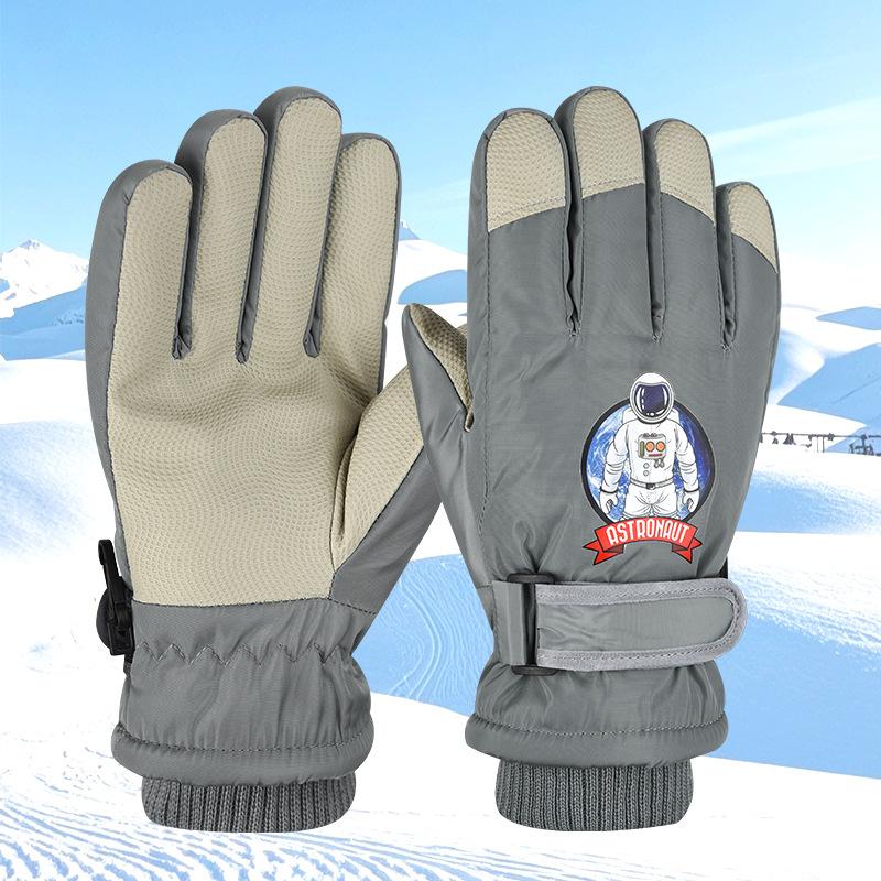 

Детские перчатки Лыжные перчатки Мультяшные теплые с добавлением бархата детские зимние перчатки Холодные и водонепроницаемые Детские аксессуары для детей 4-12 лет 9-12Y