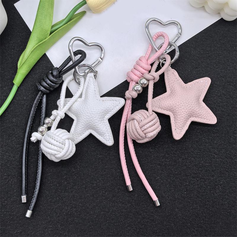 Geflochtener Seilbeutel Hochwertiger Schlüsselanhänger Anhänger Fünfzackiger Stern Hängend Geeignet für Handy-Taschen-Zubehör Ornament