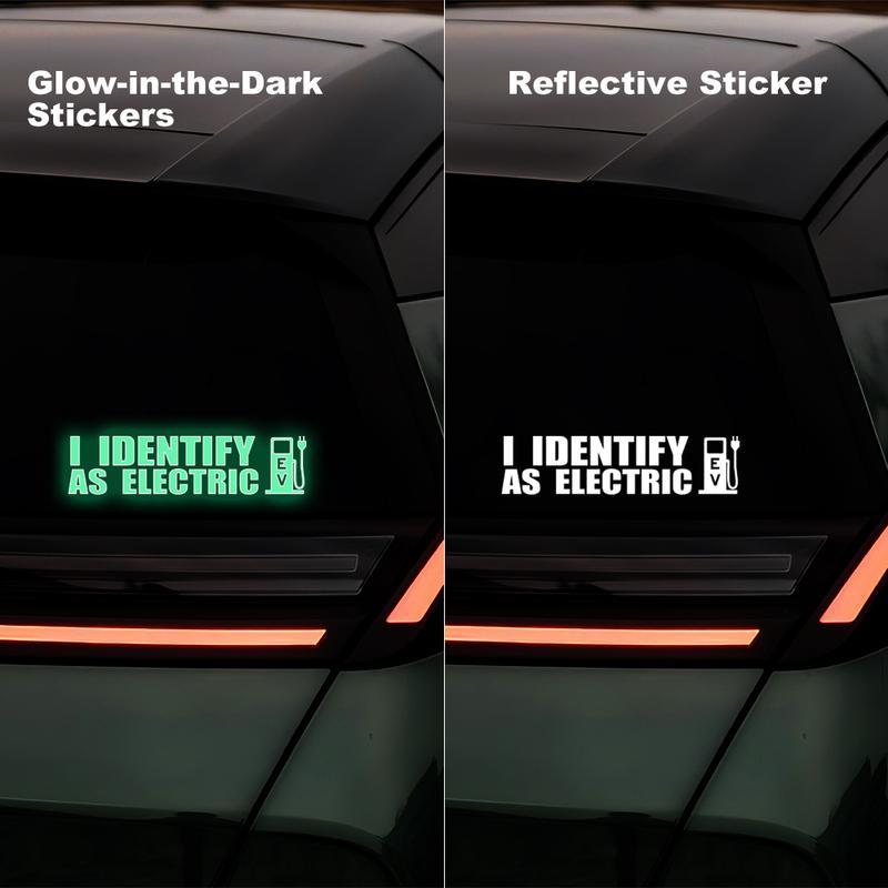 I Identify As A Electric Car Stickers Waterproof Reflective Decal Auto Door Window Rear Windshield Decoration for Tesla BYD