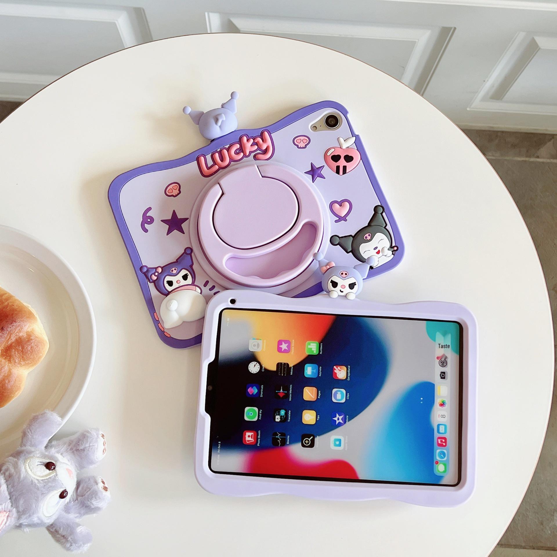 

Dou Dou Jia Kuromi Cartoon iPad Case with Rotating Stand for Mini 1 2 3 4 5. iPad Mini 1/2/3 (7.9 inches)