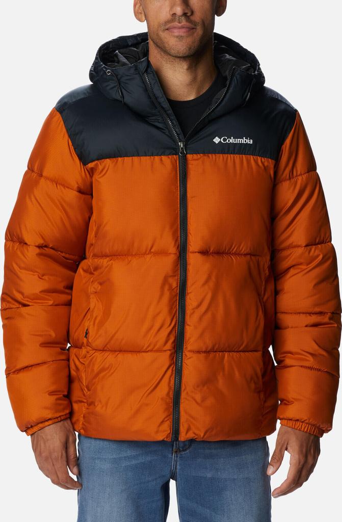 Куртка Columbia Puffect puffer jacket с капюшоном для мужчин теплая медь/черный