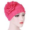 Fashion Flower Floral Beads Women Head Wrap Hat Head Protective Cover Case Gift