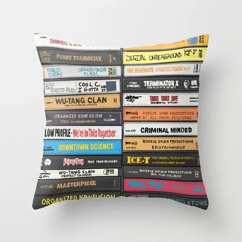 Stacked Magazine Printed Pattern Cushion Cover for Home Bedroom Living Room Sofa Decoration Square Pillow