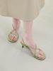 Blanc Sur Blanc Linen Sandals Lime