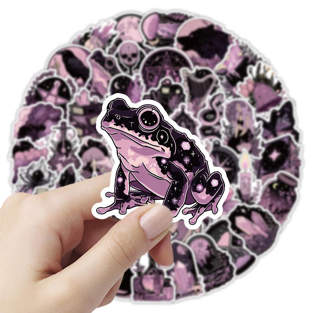 10/30/50pcs Black and Pink Aesthetic Magic Witch Cartoon Stickers Gothic Style Decals DIY Guitar Luggage Phone Kid Sticker Decor