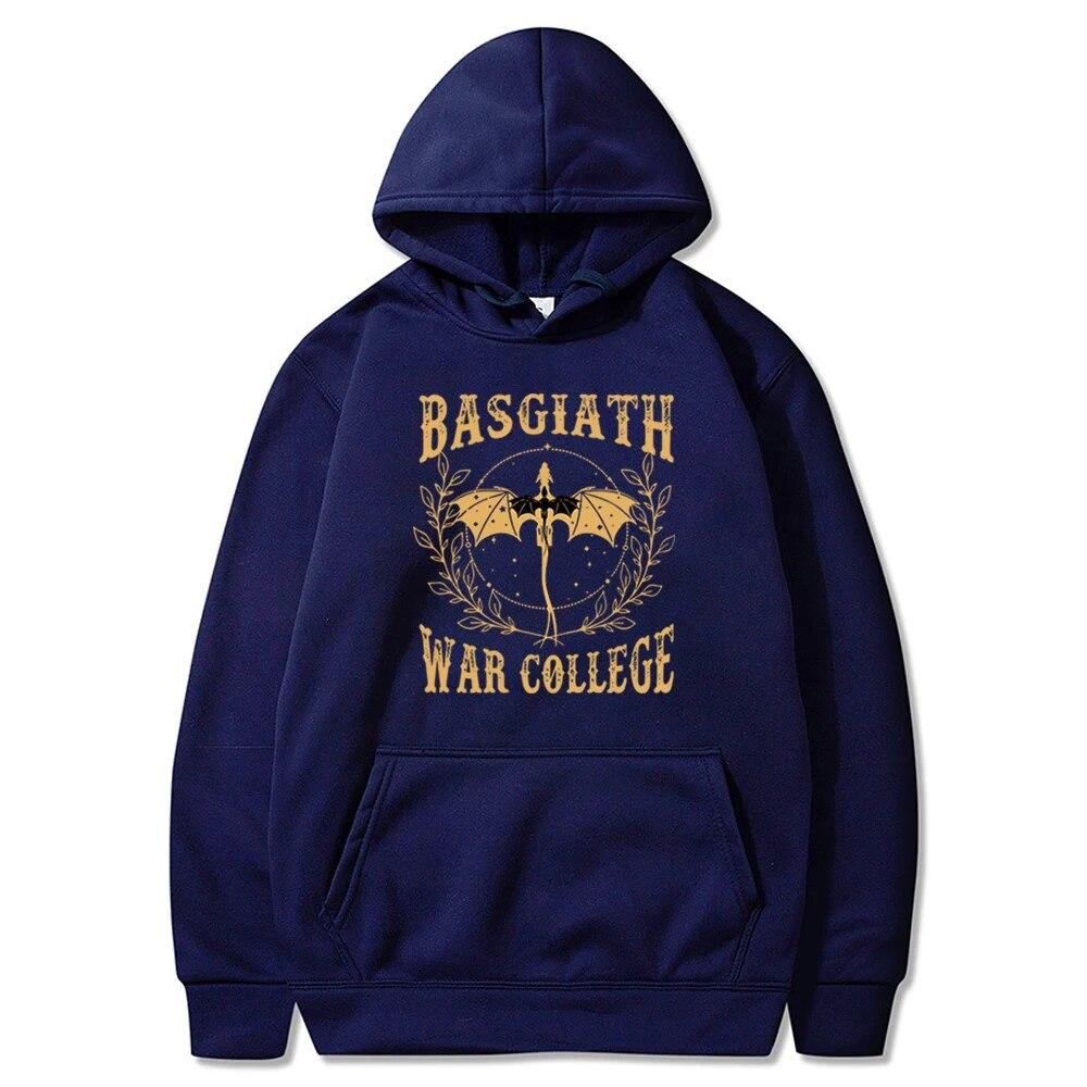 Vintage Fourth Wing Hoodie Black and Gold Dragon Graphic Basgiath War College Hooded Sweatshirt Rebecca Yoros Book Lover Hoodies Unisex Hoodie