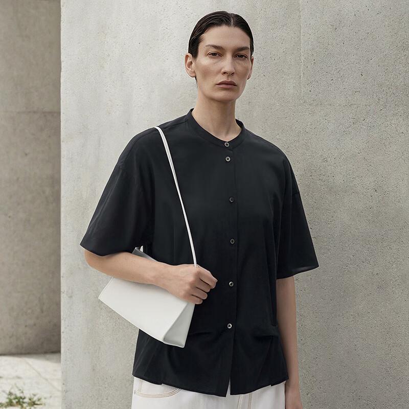 LESS Stand-Collar Short-Sleeve Shirt XS