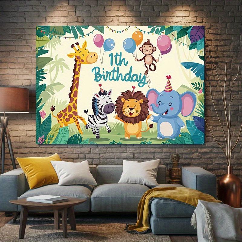1st Birthday Banner, Cute Photo Backdrop Wall Decor for Baby Party