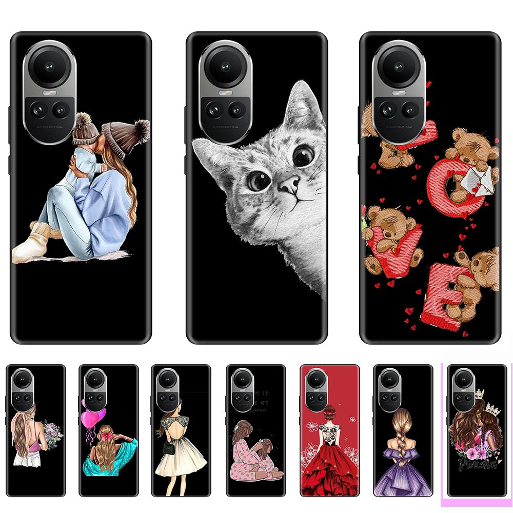 

Чехол для Oppo Reno10Pro 10, черный чехол 6,67 дюйма для OppoReno10, полная защита, противоударный чехол, чехол Etui, бампер, мягкий ТПУ