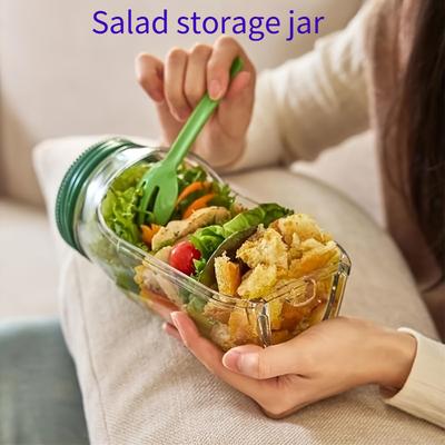 1PC outil de rangement pour la préparation de salades à ouverture latérale, récipient à déjeuner pratique avec boîte à assaisonnements