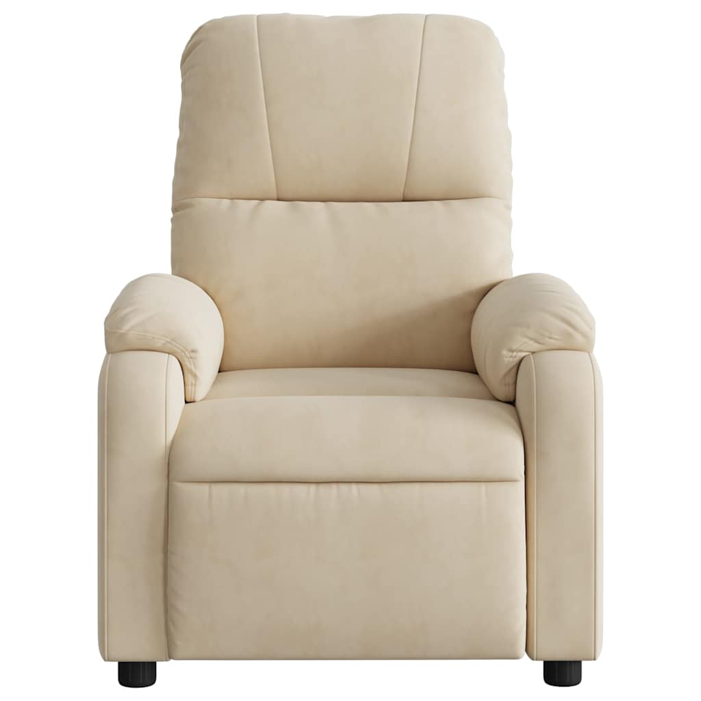 Electric Massage Chair Cream Microfiber Fabric