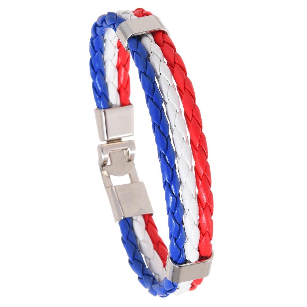 

Cross-Border World Cup Flag Colors Leather Bracelet