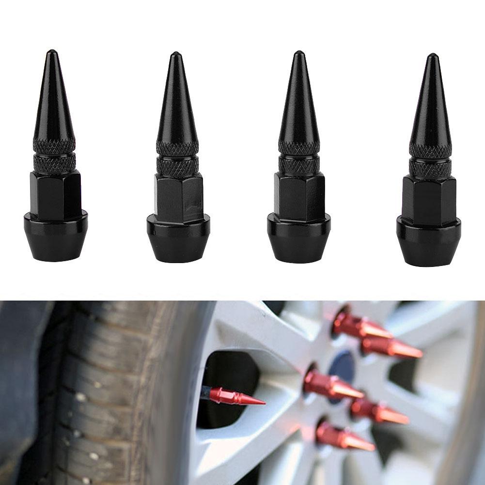 4Pcs Aluminum Alloy Spike Wheel Tire Valve Stem Car Truck Dust Covers Blue