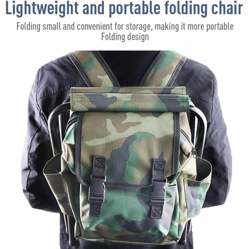 Portable hiking backpack chair, folding fishing chair, Oxford cloth stool for backpacking camping, hiking and traveling