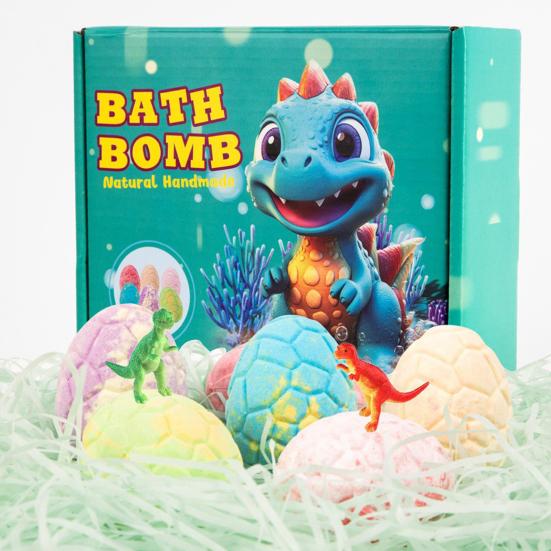4/6/12 Stück Kinder Badesalz-Badekugeln mit Spielzeug darin Pflanzen Ätherische Öle Handgemachte Sprudelbälle Trockene Haut Feuchtigkeitsspendende Duschkugel Entspannung Spa Geschenk