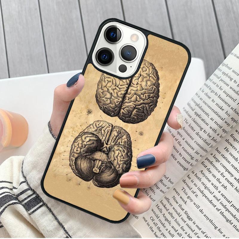 Human Organs Brain Phone Case for iPhone 17 Air 16 15 14 12 13 PLUS 11 PRO MAX Cover Fundas Shell