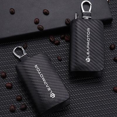Carbon Fiber Car Key Chain Holder Case Cover Bag For Leapmotor T03 S01 C10 C11 C01 C16 B10 Auto Accessories