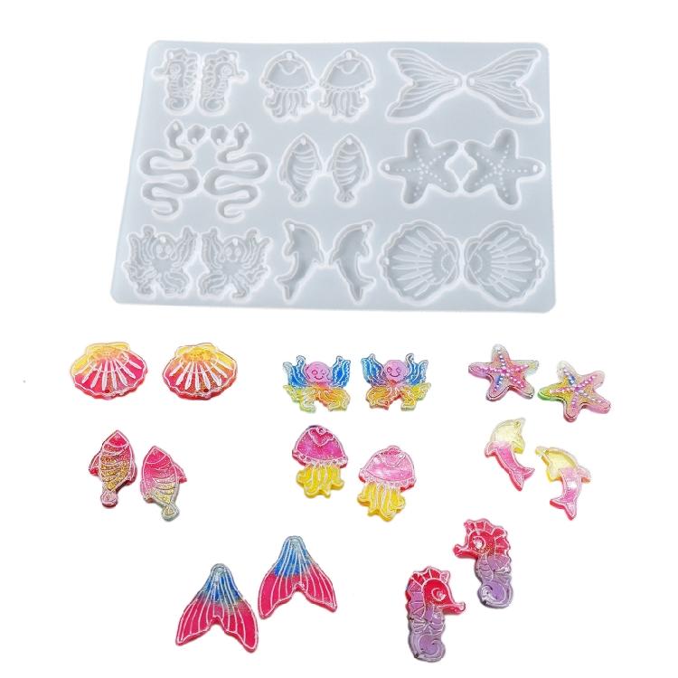 Resin Jewelry Molds,9 Pairs Earring Resin Molds for DIY Resin Jewelry,Pendant
