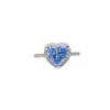 Aquamarine Blue Moissanite Heart Ring for Women - 1-2 Carat Diamond Couple Wedding Proposal Jewelry
