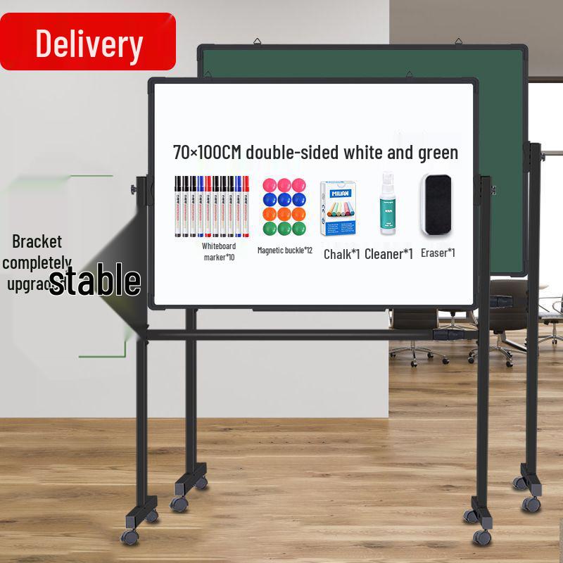 

Двостороння мобільна дошка (крейдяна та біла) на підставці для дому та офісу