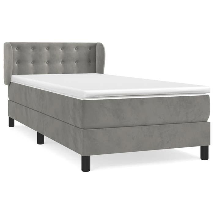 Maison Exclusive - Rete a doghe per letto e materasso Grigio chiaro 80x200 cm Velluto
