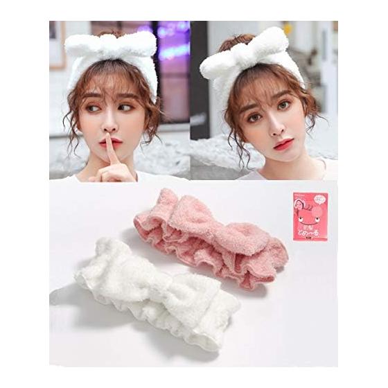 Soft Hair Band Set for Face Wash and Makeup, 2 Pcs Bath Headband