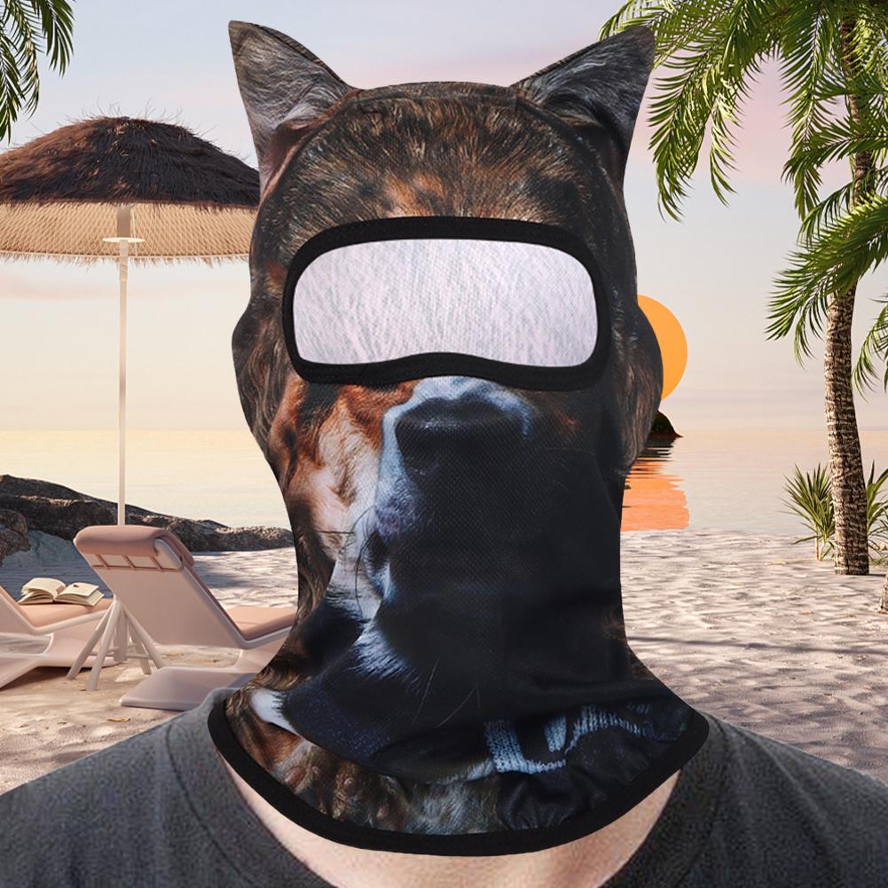 3D Animal Balaclava Mask Pattern Printed Full Face Hood Mask Breathable Balaclava Hat Ski Mask Funny Hats Anti-UV Pullover Cap
