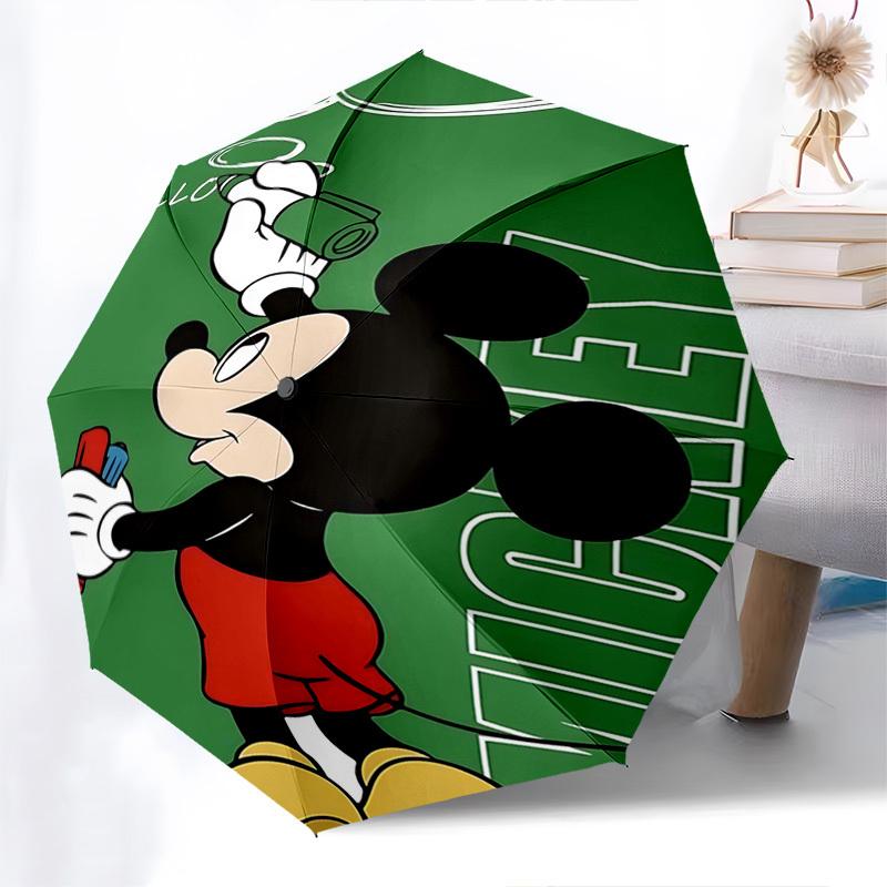 Mickey Mouse Themed Automatic Opening and Closing Umbrella, Brightly Colored 8-rib Portable Umbrella, Suitable for Men and Women, A Perfect