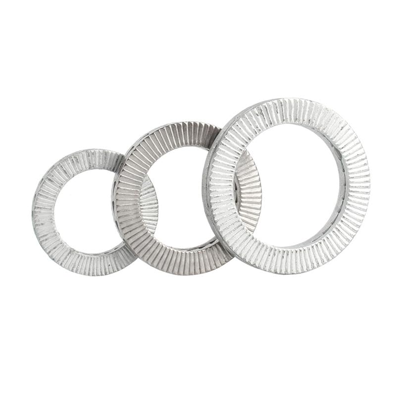 Wedge Self Lock Washers 304 Stainless Steel Anti Vibration Anti loosening Washer Embedded with Teeth Gaskets M4 (10 Pcs)