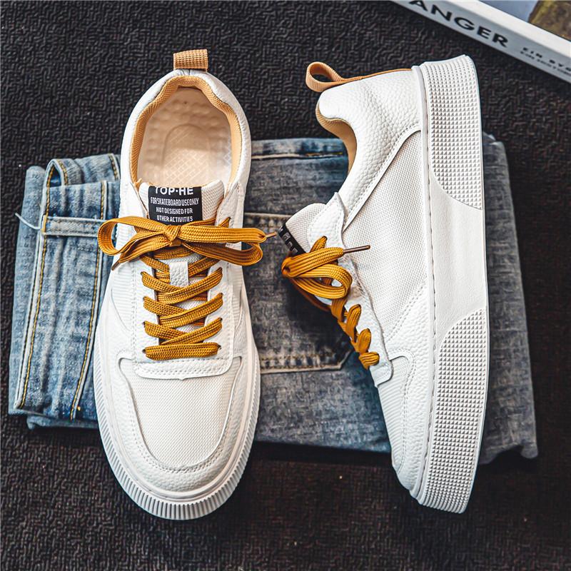 

Мужская обувь Летняя дышащая сетчатая мягкая подошва Маленькие белые туфли Тренд Увеличение Спортивная повседневная обувь для сноуборда Мужская 44