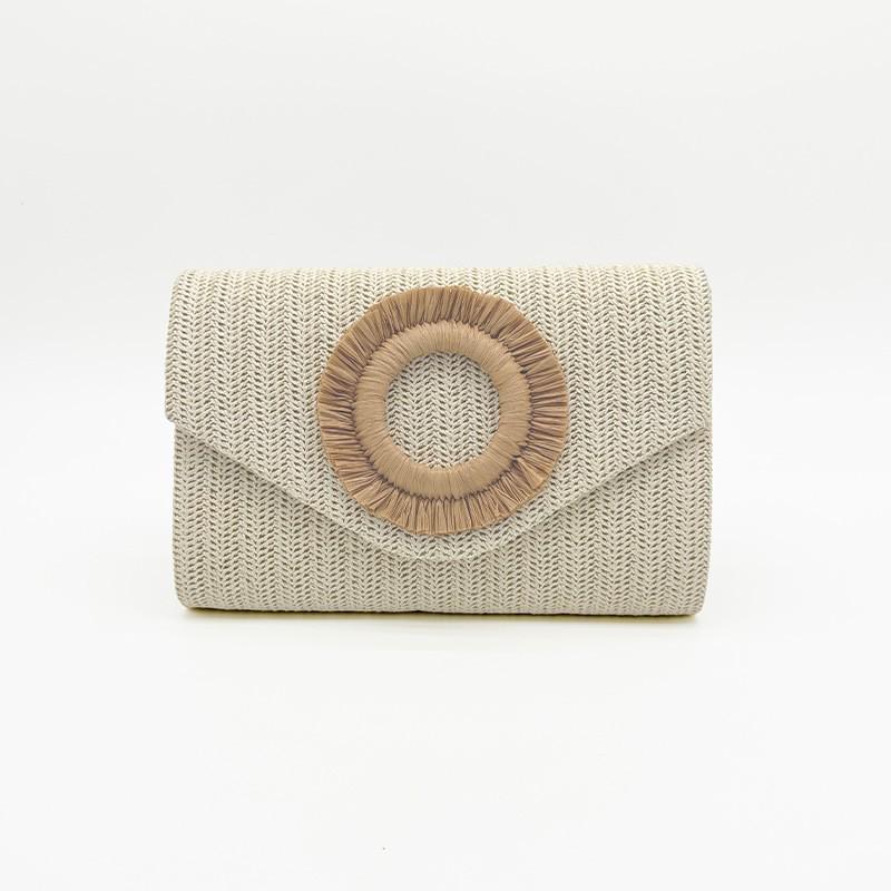 2025 Women's Retro Straw Evening Bag: High-End Minimalist Woven Beach Style