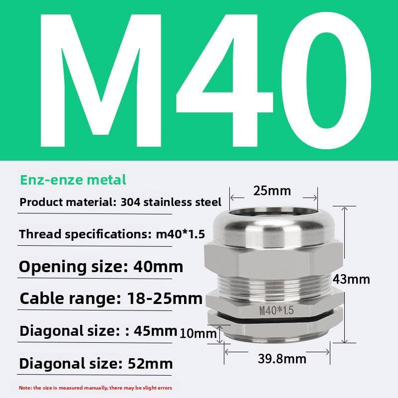 1Pcs Waterproof Cable Gland 304 Stainless Steel Glands IP68 PG7 PG9 M12 M16 Metal Joint PG13.5 M20*1.5 Cable Fixing Seal Joint