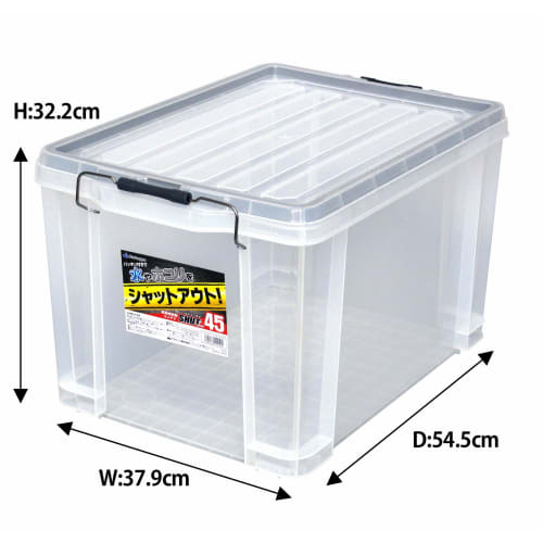 JEJ Astage Storage Box, Made In Japan, with Gasket, Simple Airtight Container, Stackable, Shield Container Shut #45, Disaster Preparedness, 38cm Wide