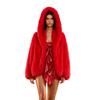 Imitation fox fur fashion fur coat women's lavender lavender hooded coat