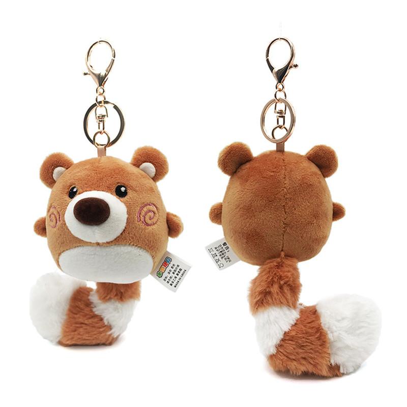 Cute Plush Toy Key Chain Hippo Lion Tiger Elephant Cat Avocado Raccoon Shark Bear Frog Rabbit Fox Plush Keychain Toy Kids Gifts