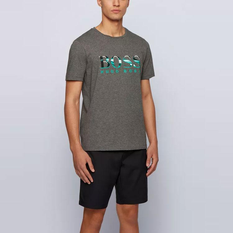 HUGO BOSS T-Shirts Men's Gray Crew Neck Moderate Other 50443666-031