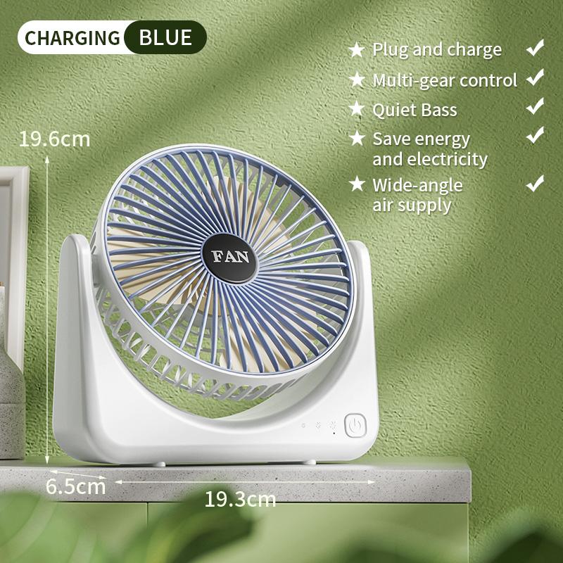 

Desktop Electric Fan Small And Portable Home Office Learning Outdoor Camping Office Desk USB Charging 3-Speed Adjustable Cooling